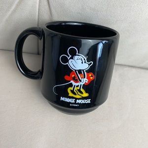 Vintage Minnie Mouse black ceramic mug SPAIN